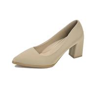 Stiletto Heels Women's Solid Color Plus Size Casual Versatile Breathable Pointed Shallow Mouth Formal Wear One Foot Pedal Shoe Beige