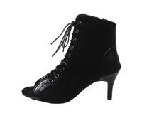 Stiletto High Heels Ankle Boots Women's Peep-Toe Stiletto Heel Jazz & Modern Boots Breathable High-Top High Strap Pumps Wedding Shoes Party Club Evening Shoes Tulle with Dots Heel Shoes, 02 black, 8