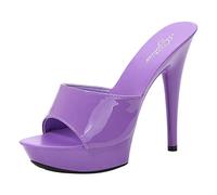 Stiletto Sandals For Women UK Elegant Glossy Finish Sliders Ladies Platform Wide Fit Party Slippers Sandal Classic Plain Fish Mouth Open Toe Sandals Shoes Casual Slip On Footwear For Everyday Wear
