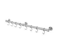 Stiley Living 600mm Kitchen Utensil Rail with 8 Hooks (Stainless Steel)