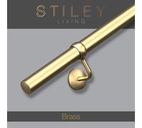 Stiley Living Brass Stair Handrail Kit Wall Mounted Indoor Banister Rail System With Brackets & Fixings, Modern Easy Install, 1.2M