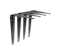 Stiley Living London Shelf Brackets - Heavy Duty Slim Metal Wall Shelf Supports, Tapered Decorative Brackets for Shelving, Industrial Style - 4 Pack (Gunmetal, 150mm x 200mm)