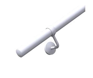 Stiley Living Matt White Stair Handrail Kit with Brackets & Fittings - Stainless Steel Wall Mounted Indoor Stair Banister Rail - Modern Railing System - 3.6m