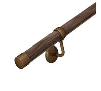 Stiley Living Solid Ebony Stair Handrail Kit - Internal Wooden Banister Rail, Wall Mounted Ebony Stair Rail with Brackets & Fixings, Easy Fit Indoor Handrail System - 2.4M
