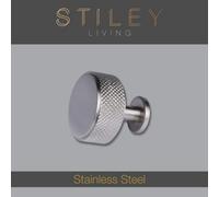 Stiley Living Stainless Steel Cabinet & Drawer Knurled Knob With Stem
