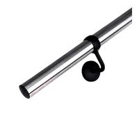 Stiley Living Stainless Steel Handrail kit with Black Brackets & Fixings - Stainless Steel Wall Mounted Indoor Stair Banister Rail - Modern Railing System - 3.6m