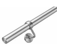 Stiley Living Stainless Steel Handrail kit with Steel Brackets & Fixings - Stainless Steel Wall Mounted Indoor Stair Banister Rail - Modern Railing System - 1.2m