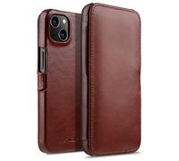 STILGUT Book Case Compatible with iPhone 13 Mini (5.4 Inch) Leather Case with Clip Closure, Flip Case, Mobile Phone Case, Leather Case - Cognac Nappa
