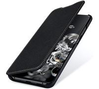 StilGut Book Type Flip Case for Galaxy S20 Ultra, Genuine Leather Galaxy S20 Ultra Case, Black