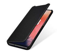 StilGut Book Type Flip Case for OnePlus 7T, Genuine Leather OnePlus 7T Case, Black