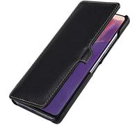 StilGut Book Type Flip Case for Samsung Galaxy Note 20, Genuine Leather Samsung Note 20 Case with Closure, Black Nappa