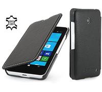 StilGut Book Type Leather Case for Nokia Lumia 630 & 635, Black