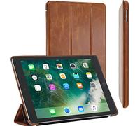 StilGut Case for iPad 9.7-inch, 2018 6th and 2017 5th Generation, Genuine Leather Flip Cover with Stand and Smart Auto Sleep and Wake-up, Cognac Brown