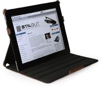 StilGut Ultraslim Case, with Smart-Cover Function Support and Stand for original Apple iPad 3rd & 4th Generation Wifi + 4G 16, 32, 64 GB, cognac