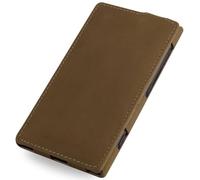 StilGut UltraSlim Genuine Leather Case for Nokia Lumia 1020, Old Style Camel Brown