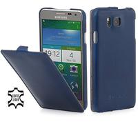StilGut® UltraSlim, Genuine Leather Case for Samsung Galaxy Alpha, Midnight Blue
