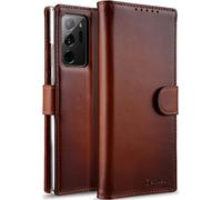 StilGut Wallet Case for Samsung Galaxy Note 20 Ultra, Genuine Leather Galaxy Note 20 Ultra Case with Card Holder & Stand Function, Cognac Antique