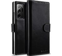 StilGut Wallet Case for Samsung Galaxy Note 20 Ultra, Genuine Leather Galaxy Note 20 Ultra Case with Card Holder & Stand Function, Black Nappa