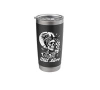 Still Alive Messy Bun Skeleton Coffee Lover Humor Stainless Steel Insulated Tumbler