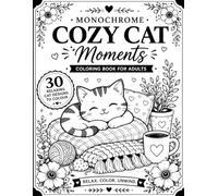 Still and Slow Cat Moments Monochrome Coloring Book for Adults: A Monochrome One-Color Coloring Book with Calm Cozy Cat Scenes and Cute Designs