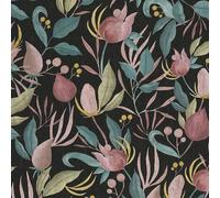 Still Bloom Wallpaper Textured Vinyl Bold Botanical Black 79062-2 AS Creation