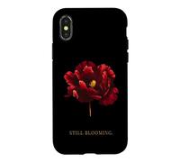 Still Blooming Minimalist Flower, Elegant Red Floral Design Case for iPhone X/XS