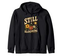Still Blooming Vintage Retro Flower Design Zip Hoodie
