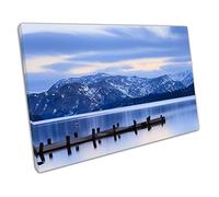 Still blue Ullswater at Dusk Lake district National Park Cumbria Canvas Wall Art Print Picture For Home Office Decor 76x51cm (30x20In)