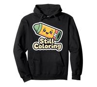 Still Coloring Bandaged Yellow Crayon Creative Hobby Pullover Hoodie