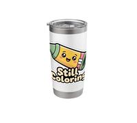 Still Coloring Bandaged Yellow Crayon Creative Hobby Stainless Steel Insulated Tumbler
