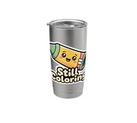 Still Coloring Bandaged Yellow Crayon Creative Hobby Stainless Steel Insulated Tumbler
