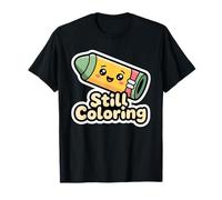 Still Coloring Bandaged Yellow Crayon Creative Hobby T-Shirt
