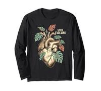 Still Evolving Anatomical Heart Monstera Leaf Long Sleeve T-Shirt