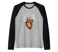 Still Evolving Anatomical Heart Monstera Leaf Raglan Baseball Tee