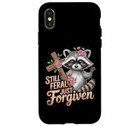 Still Feral Just Forgiven Vintage Christian Cross Raccoon Case for iPhone X/XS