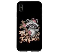 Still Feral Just Forgiven Vintage Christian Cross Raccoon Case for iPhone XS Max
