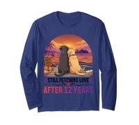 Still Fetching Love After 12 Years 12th Married Dog Couple Long Sleeve T-Shirt