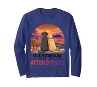 Still Fetching Love After 9 Years 9th Anniversary Dog Couple Long Sleeve T-Shirt