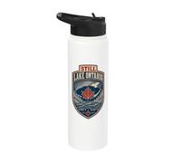 Still Lake Ontario I Stand with Canada Canadian Great Lakes Stainless Steel Insulated Water Bottle