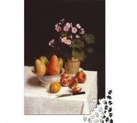 Still Life 1000-Piece Puzzle for Adults, 70x50cm/1000pcs; Clean White Card Pieces for Sorting; Easy to Revisit Throughout The Week