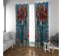 Still Life Blackout Curtains Flower Bouquet on the Table Famous Painting Prints Drapes for Boys Girls Bedroom Apartment Thermal Insulated W52xL63in 2 Panels