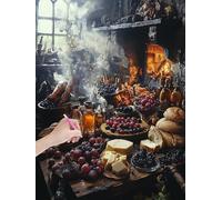 Still Life Diamond Art Kits for Adults, Retro Diamond Painting Kits for Adults, 5D DIY Full Drill Crystal Art Crafts for Beginners, Cross Stitch Gem Arts and Crafts for Home Decor, 60x80 cm, -5070