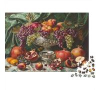 Still Life Fruit Basket_1 Colourful Grapes And Apples still Life 1000 Pcs Jigsaw Puzzles Adults Beautiful Decoration Puzzle Birthday Gift 38x26cm/1000pcs