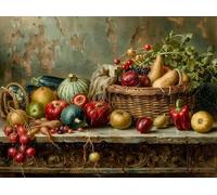 Still Life Fruit Basket 1000 Piece Jigsaw Puzzle for Adults Long Weekend Project Satisfying Challenge No Duplicate Pieces for Hobbyists 1000 PCS