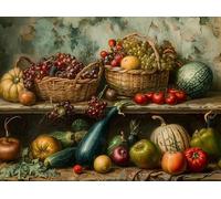 Still Life Fruit Basket 300 Pc Classic Jigsaw Puzzle Puzzle for Adults Hard Challenging Hobby Home Decor Poster Sturdy Creativity & Gift Giving 300 PCS
