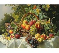 Still Life Fruit Basket 300 Piece Jigsaw Puzzle Pack Teens Beginners Cognitive Development Puzzle Fans Group Play Anniversary Recycled Cardboard 300 PCS
