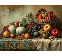 Still Life Fruit Basket 500 Piece Jigsaw Puzzle for Adults Long Weekend Project Satisfying Challenge No Duplicate Pieces for Hobbyists 500 PCS