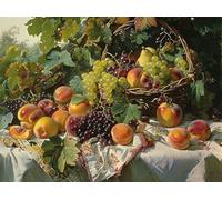 Still Life Fruit Basket 500 Piece Jigsaw Puzzle for Adults Meditation Aid Mindful Practice Detailed Design for Yoga Enthusiasts 500 PCS