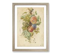 Still Life Fruit by Herman Henstenburgh Framed Print | A2 Oak Framed Wall Art | Ready to Hang | Modern Food Picture | Living Room Bedroom Lounge Office