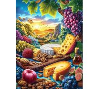 Still Life Fruit Feast in A Magical Garden 1000 Piece Complete Jigsaw Puzzle Set Wildlife Pet Teens Beginners Educational Challenge Puzzle Fans Group Play Anniversary Creativity & Gift Giving 1000 PC